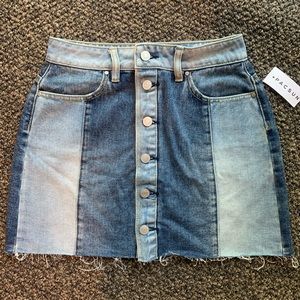 Two tone denim skirt